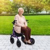 Costway Foldable Height Adjustable Rollator Walker with Seat, Storage Bag for Seniors Blue/Purple/Black - 4 of 4