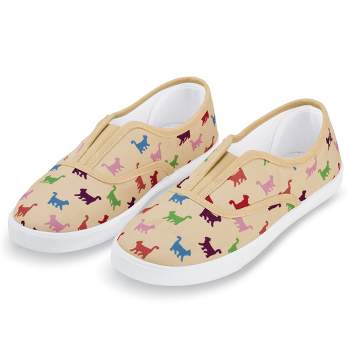Collections Etc Kitten Printed Easy-to-Wear Slip-On Sneakers