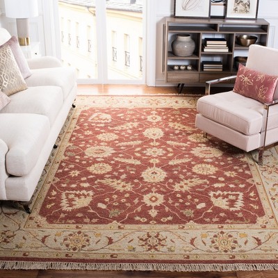 Sumak Red and Beige Wool 6' x 9' Handmade Area Rug