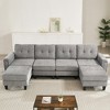 Whisen 115" Modern U-shaped Sectional Sofa, Upholstered Couch with Two Movable Ottomans and Side Tables - 3 of 4