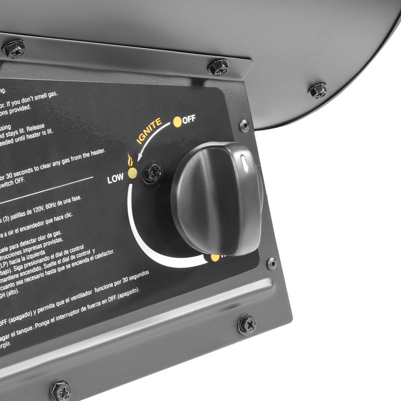 XtremepowerUS 100,000 BTU Propane Heater Forced Air Heater Adjustable Heat Output, Black, 4 of 6