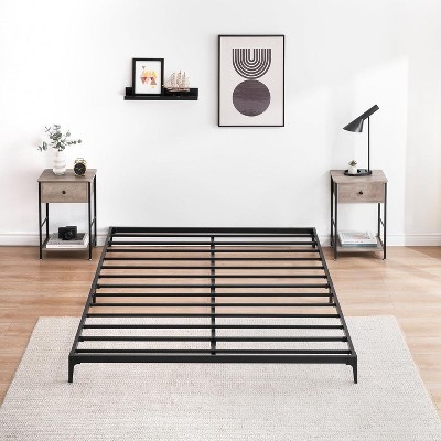 6-Inch Metal Queen Bed Frame, Low Profile Platform Bed, Heavy Duty Mattress Foundation, No Box Spring Needed, Easy Assembly - Matte Black