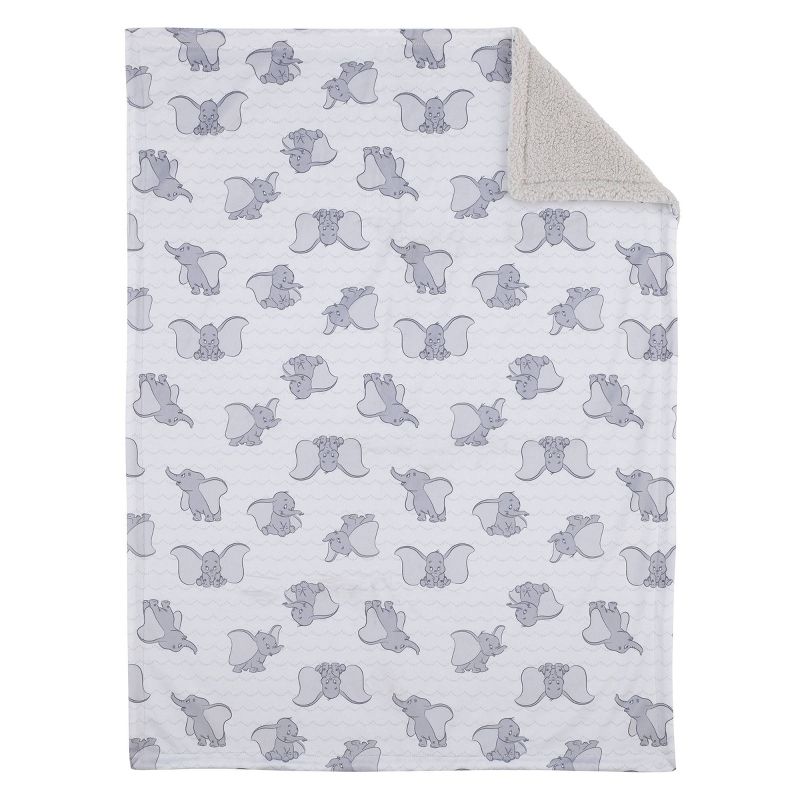 Disney Dumbo Super Soft Baby Reversible Blanket with Faux Shearling Back, 3 of 5
