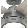 Hunter Fans 52" Burroughs Lighted Ceiling Fan Matte Silver Finish with 5 Blades and Integrated LED Light Kit - 3 of 4