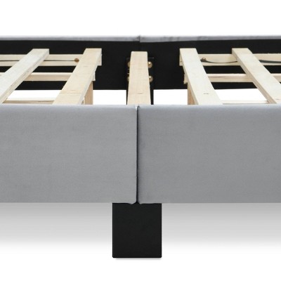 Sophisticated Gray Velvet King Bed with Channel Tufting