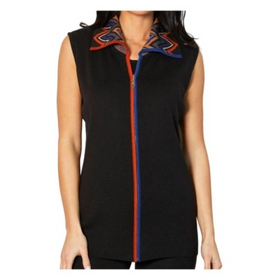 Women's Zip Front Long Vest - Angel Apparel