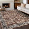 Machine Washable Vintage Floral Printed Area Rug Non Slip Traditional Distressed Floor Cover Soft Low Pile Indoor Mat for Kitchen Laundry Bedroom - 3 of 4