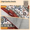 Modern Washable Area Rug for Living Room, Vintage Throw Soft Rug with Non Slip Backing, Low Pile Stain Resistant Indoor Carpet for Home - 4 of 4