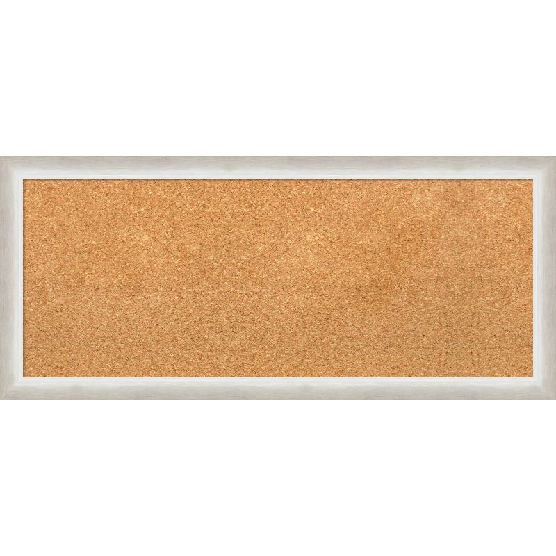 32&#34;x14&#34; Two Tone Wood Frame Natural Cork Board Silver - Amanti Art, 1 of 11