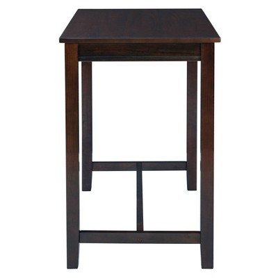 Rustic Charm 51.5" Acacia Wood Bistro Set with Beige Faux Leather Chairs