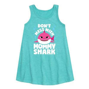 - Baby Shark - Don't Mess With Mama Shark Graphic Sleeveless Aline Dress - 1 of 4