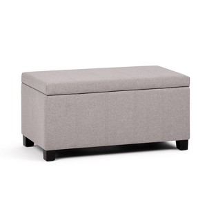 Lancaster Storage Ottoman Bench Cloud Gray Linen Look Fabric - Wyndenhall, Adult Unisex, Cloudy Gray