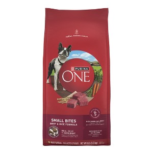 Purina ONE SmartBlend Small Bites Beef & Rice Formula Adult Dry Dog Food - 1 of 4