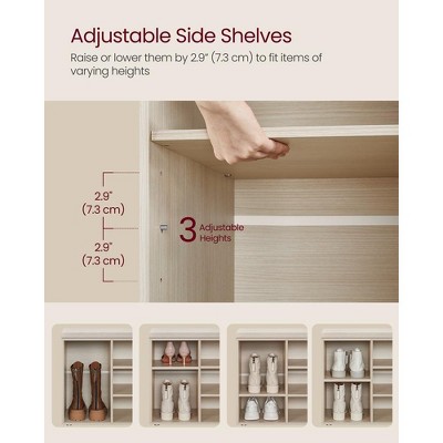 Natural Beige Particleboard Shoe Storage Bench with Cushion