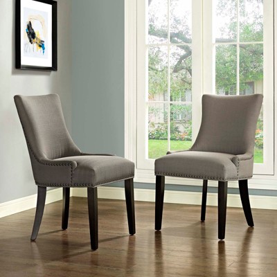 Granite Upholstered Parsons Side Chair with Wood Legs