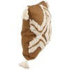 Northlight 16" Camel Brown Boho Square Cotton Throw Pillow with Tassels - 3 of 4