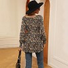 Women's Tops Fall Puff Long Sleeve Blouses Casual V-Neck Loose T-Shirts - 4 of 4