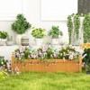 Tangkula Patio Wooden Raised Garden Bed Rectangular Garden Planter w/ Drainage System - 3 of 4