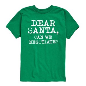 Boys' - Instant Message - Dear Santa Can We Negotiate Short Sleeve Graphic T-Shirt - 1 of 4