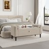 46.5" Bedroom Storage Bench, Velvet Upholstered Tufted End of Bed Bench - 4 of 4
