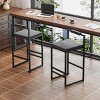 ChicFurnit Dining Chairs 2 PCS High Bar Stools Bar Chairs Metal Frame Dining Chairs for Counter, Kitchen Island, Gray, 16.53"*15.35"*31.69" - 2 of 4