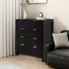 Fluted 4 Drawer Dresser, 30” Modern Bedroom Dresser, Wooden Chest of Drawer w/Golden Handles, Narrow Accent Sideboard Cabinet for Living Room - 3 of 4