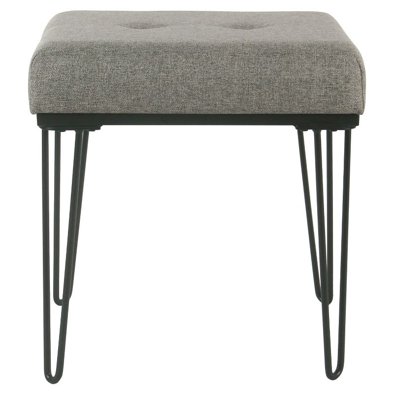 Mid Mod Square Stool Metal Hairpin Leg - Gray - HomePop, 2 of 11