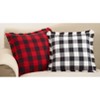 20"x20" Oversize Fringed Buffalo Plaid Down Filled Square Throw Pillow Black - Saro Lifestyle: Cotton, Duck Feather, Zipper Closure - 3 of 3