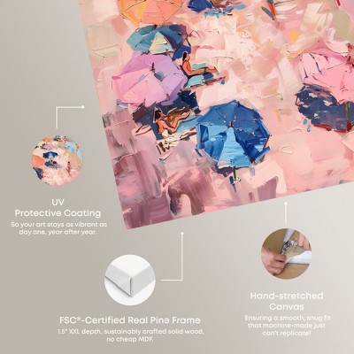 Colorful Coastal Beach Scene Gallery Wrapped Canvas Art, 24" x 36"