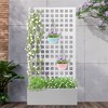 TOAOTBNBO Metal Raised Garden Bed with Square-Hole Trellis, Outdoor Planter Box for Climbing Plants, Galvanized Garden Box with Drainage Holes - 2 of 4