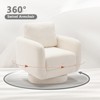 Lirago Beige Swivel Accent Chair for Living Room 32 Inches Wide with Plush Back Pillow Modern Sofa Corner Barrel Chair 31.8 inch x33 inch x26 inch - 2 of 4
