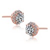 Guili Sterling Silver Round Frame Stud Earrings with Cubic Zirconia – A Classic and Elegant Design That Adds Radiant Sparkle and Timeless Charm - 3 of 3