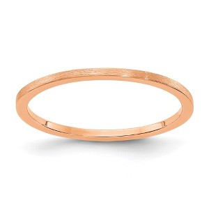 Black Bow Jewelry 1.2mm 14k Rose Gold Flat Satin Stackable Band - 1 of 4