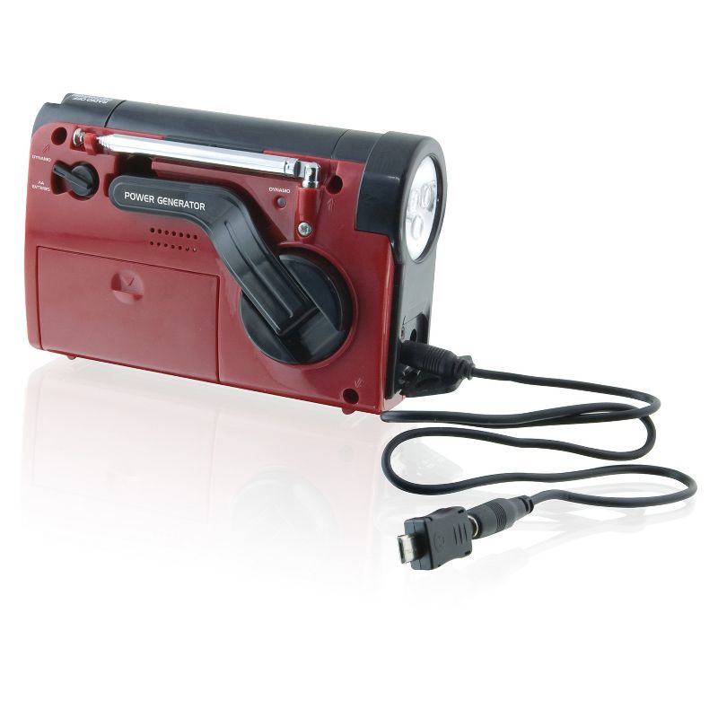 WeatherX AM/FM/WB with Flashlight & Phone Charger Radio - Red (WR182R), 3 of 4