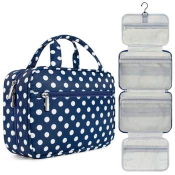 PAVILIA Hanging Toiletry Bag Travel Women Men, Foldable Cosmetic Organizer, Water Resistant Makeup Accessories Essentials Kit