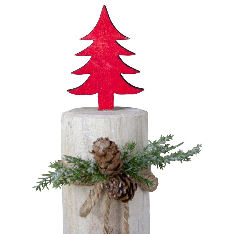 Northlight 10.75" Red Forest Tree On a Wooden Round Base With Pinecones Christmas Tabletop Decor, 5 of 7