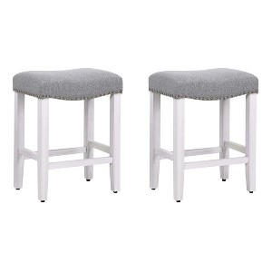 WestinTrends Upholstered Saddle Seat Bar Stool - 1 of 4