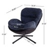 Kumasinova 360° Swivel Office Chair, Modern Ergonomic Office Chair with Faux Leather and Black Metal Base Frame, No Wheels, Home Office Desk Chairs - 4 of 4