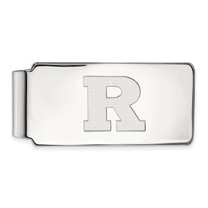 Black Bow Jewelry 10k White Gold Rutgers Scarlet Knights NCAA Money Clip - 1 of 3