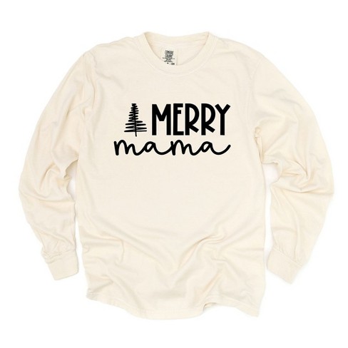 Simply Sage Market Women's Merry Mama Tree Long Sleeve Garment Dyed Tee - image 1 of 3