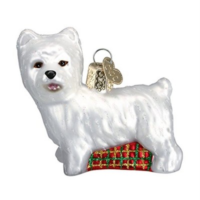 Old World Christmas Glass Blown Ornament, White Westie