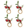 Saro Lifestyle Cherry Harvest Napkin Ring (Set of 4), Red - 2 of 3