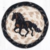 Earth Rugs Stallion Coaster – 5"x5" Braided Jute with Running Horse Silhouette for Western, Ranch, or Equestrian Decor - 2 of 3