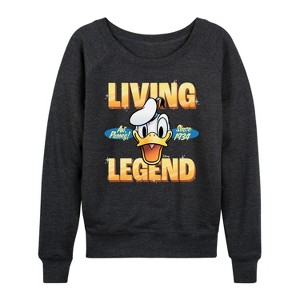 Women's - Disney - Living Legend 1934 Lightweight French Terry Wide Neck Long Sleeve Shirt - 1 of 4