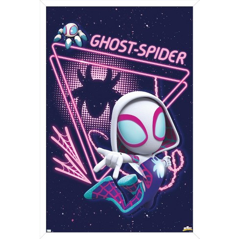 Trends International Marvel Spidey And His Amazing Friends - Ghost Spider  Framed Wall Poster Prints White Framed Version 22.375 x 34