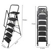 Syemin Ladders 5 Step Ladder, Folding Step Stool with Anti-Slip Pedals, Heavy Duty Step Stool, Portable Steel Folding Stool, Black, 43.3"*43.3"*70.86" - 2 of 4