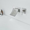 Single Handle Wall Mount Bath Spout Waterfall Tub Black Faucet Bathtub Filler in Matte Black - 3 of 4