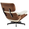 HomeRoots 27" Off White and Light Brown Tufted Genuine Leather Swivel Lounge Chair With Ottoman - 4 of 4