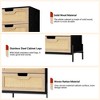 Natural Rattan Dresser, Wooden Chest of Drawer, Farmhouse Storage Cabinet, Bedroom Dresser - 2 of 4