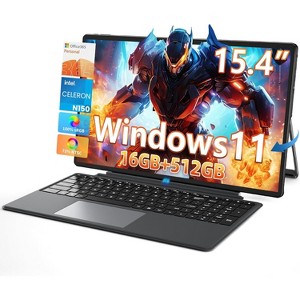 jumper 2 in 1 Laptop/Tablet, 15.4 inch Laptop Computer with IPS FHD Touchscreen, 4-Core N150, 16GB DDR5 RAM 512GB SSD, WiFi6, BT5.2,Windows 11 Laptop - 1 of 4